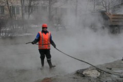 Прорыв трубы с горячей водой